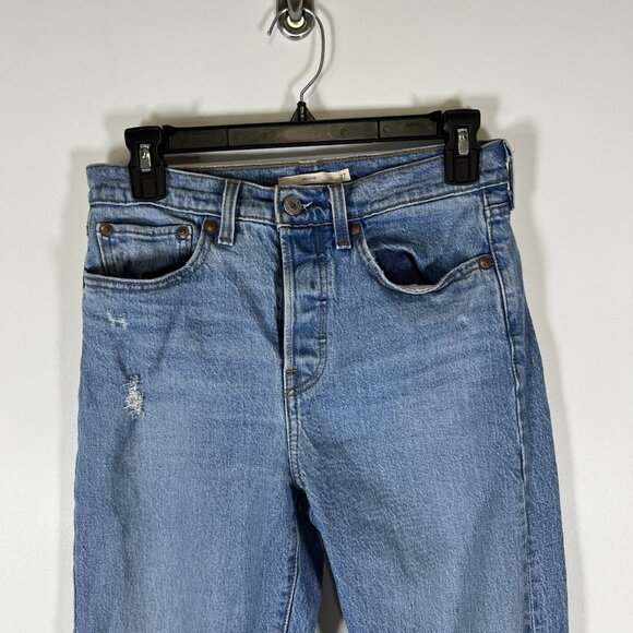 Levi's Wedgie Straight Premium Denim Jeans Button Fly Women’s Size 27 90’s - Picture 2 of 12